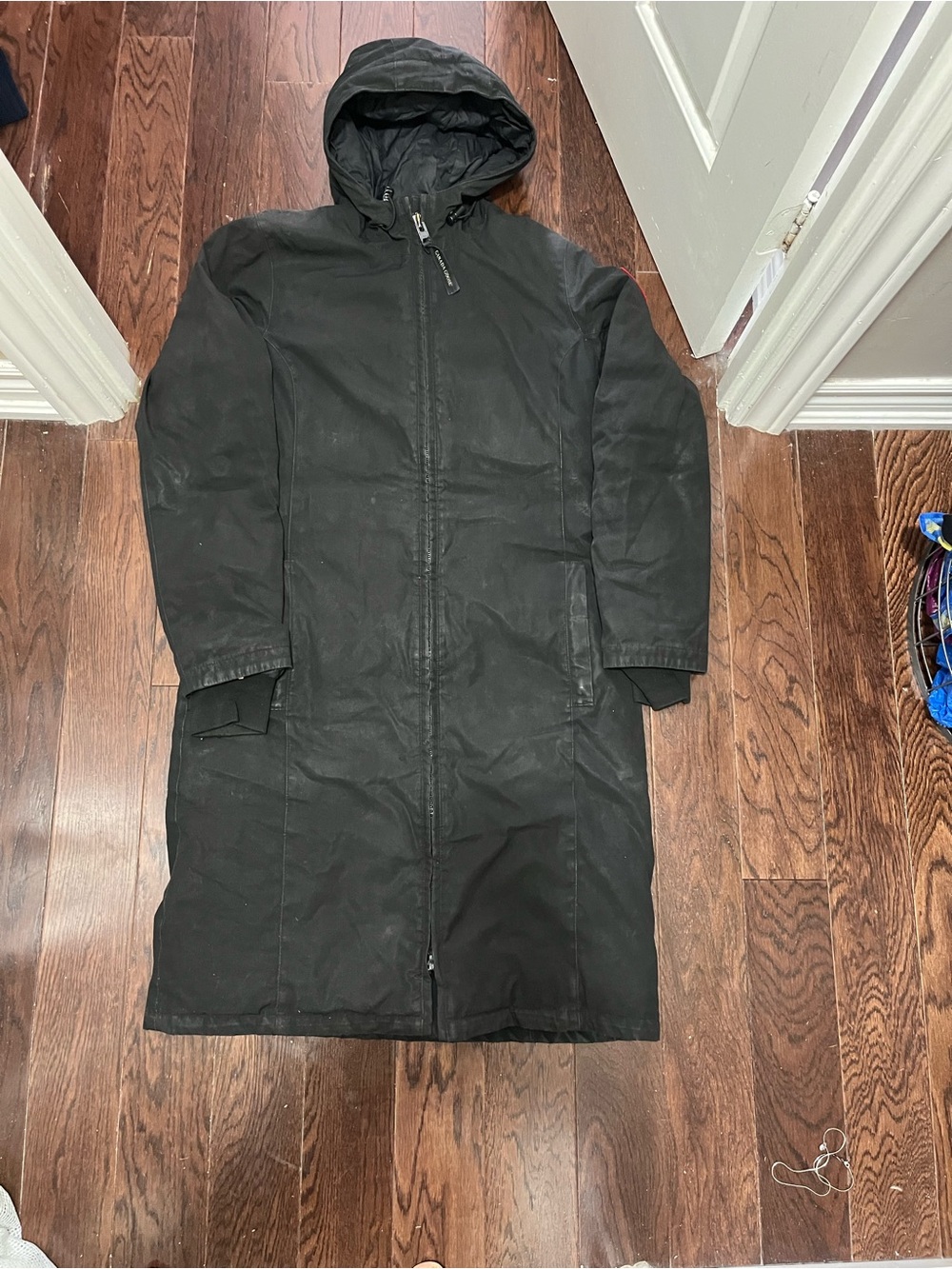 Canada Goose Black Hooded Long Coat